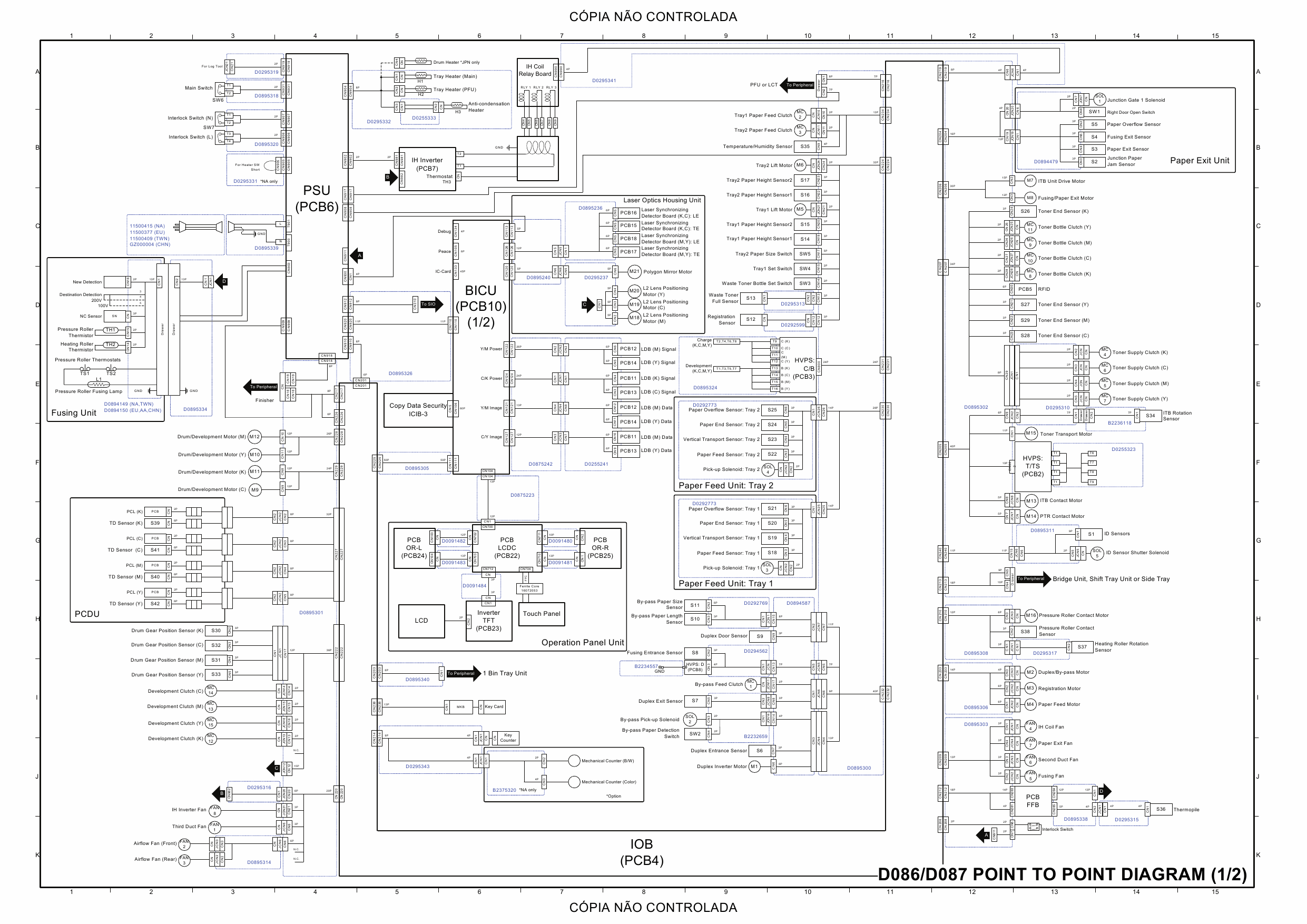 RICOH Aficio MP-C3001 C3501 D086 D087 Circuit Diagram